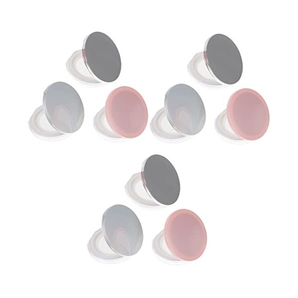 FOMIYES 9 Pièces Boîte à Poudre Avec Miroir Éponges Cosmétiques Trousse De Fond De Teint Pot Déchantillon Cosmétique Récipie