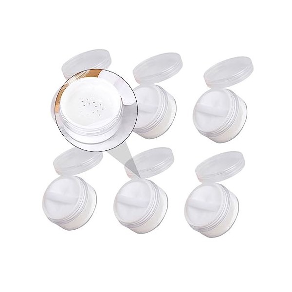 Angoily 6 Pcs Portable Bouteille Cosmétique Boîte De Poudre Conteneurs De Voyage Pour Articles De Toilette Visage Houppette S