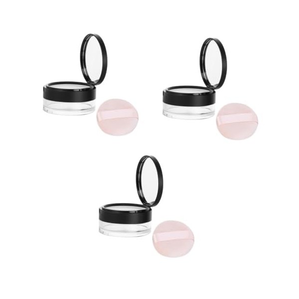 DOITOOL 3 Pcs Poudre Libre Compact Voyage Cosmétique Conteneur De Poudre De Voyage Trousse À Maquillage Portable Conteneurs D