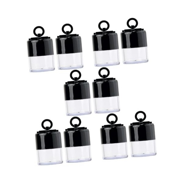 FOMIYES 10 Pièces Poudrier étui à poudre portable pinceau poudre rechargeable vide boite plastique houppette contenant de pou