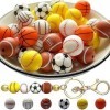 KieTeiiK 49 Pièces Porte-clés Bracelet Poignet Porte-clés Bracelet Bricolage Porte-clés Baseball Softball Football avec Porte