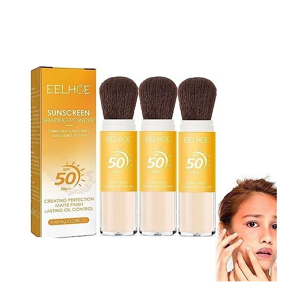 Mineral Sunscreen Setting Powder,Lightweight and Breathable,Oil Control,Long-Lasting Makeup,Sunscreen Setting Powder for All 