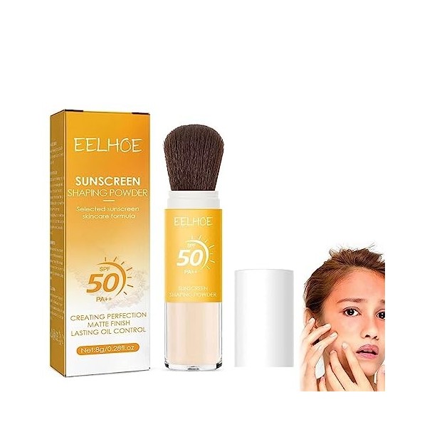 Mineral Sunscreen Setting Powder,Lightweight and Breathable,Oil Control,Long-Lasting Makeup,Sunscreen Setting Powder for All 