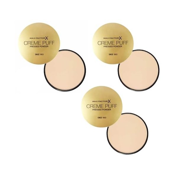 3 x Max Factor Creme Puff Face Powder 14g - 40 Creamy Ivory