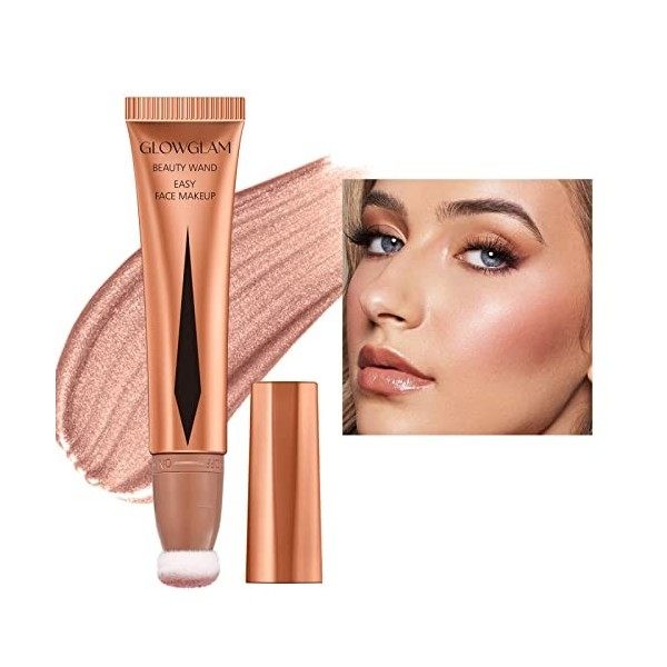 Liquid Highlighter,Highlighter Maquillage Stick Waterproof Cream Contour Stick Body Brighten Long Lasting Smooth Liquid Bronz