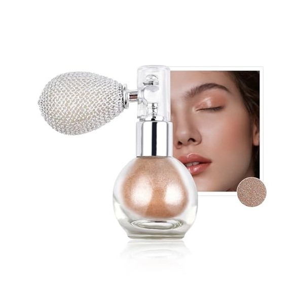 Qwesure Xixi Poudre de paillettes Highlighting Spray Brillance corporelle Poudre libre Vaporiser Mise en valeur Parfum Poudre