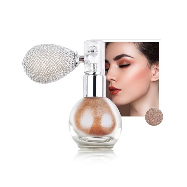 Qwesure Xixi Poudre de paillettes Highlighting Spray Brillance corporelle Poudre libre Vaporiser Mise en valeur Parfum Poudre