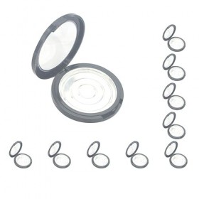 Lot de 10 boîtes de 12 g de poudre pressée pour femme avec couvercle transparent, noir