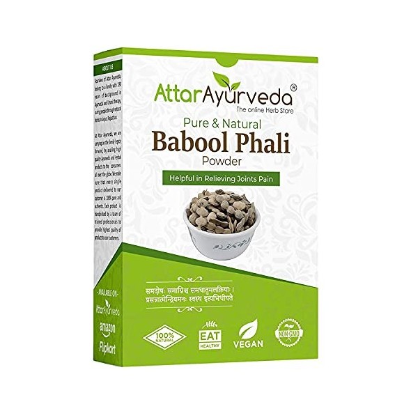 Attar Ayurveda Babool Phali Powder for Increase Bone Strength Naturally 100% Pure and Natural No Preservative Vegan Friendly 