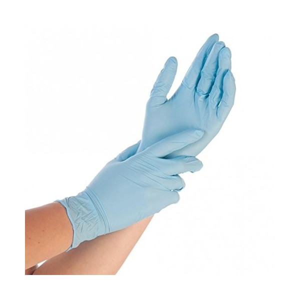 Nitrile Gants de allf Ood® Coffre-fort, non poudrés, 24 cm, blanc/bleu, 10 x 250 pièces