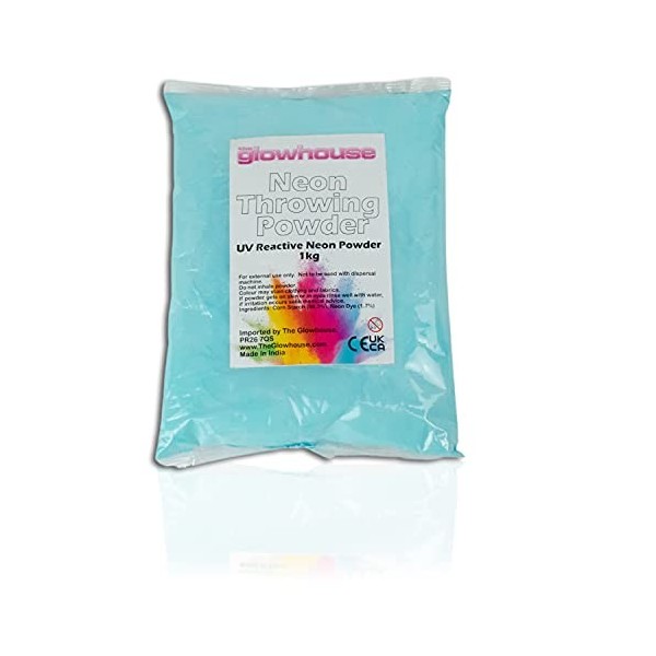 The Glowhouse Holi Poudre UV néon 1 kg Bleu