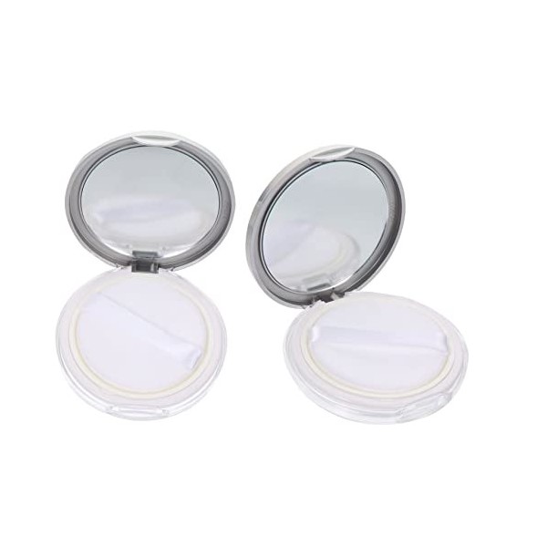 Housoutil 6 Pièces Poudrier organisateur de maquillage rond contenant de poudre de maquillage étui à poudre libre en plastiqu