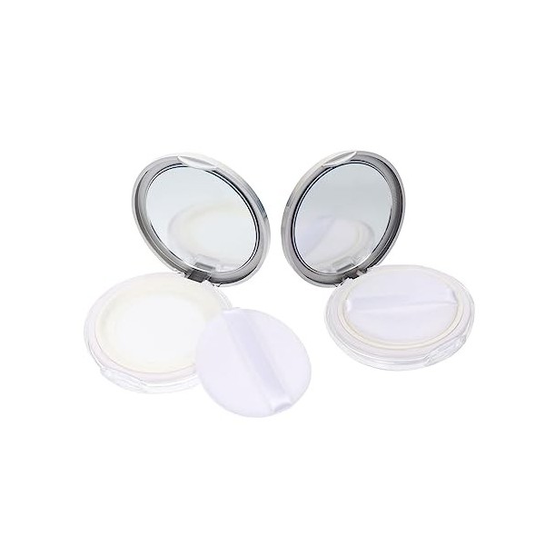 Housoutil 6 Pièces Poudrier organisateur de maquillage rond contenant de poudre de maquillage étui à poudre libre en plastiqu