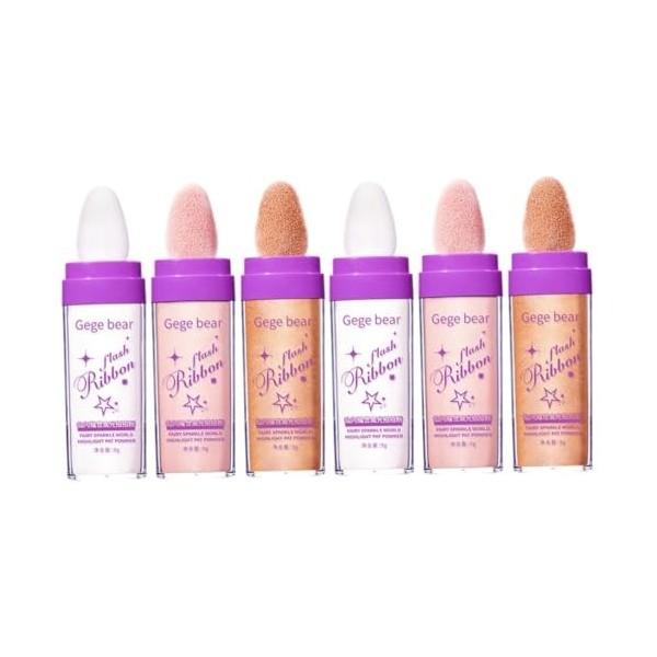 Beaupretty 6 Pièces Mettre En Évidence La Poudre De Pat Maquillage Surligneur Briller Poudre De Surbrillance Féerique Poudre 