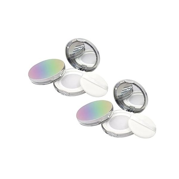 FRCOLOR 8 Pièces Poudrier Récipient à Poudre Avec Houppette Conteneur Compact De Poudre Poudre Compacte Étui à Poudre Mini-ma
