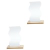 2 Pièces miroir de maquillage de bureau miroir de maquillage de table en bois table en bois pliable miroir de courtoisie maqu