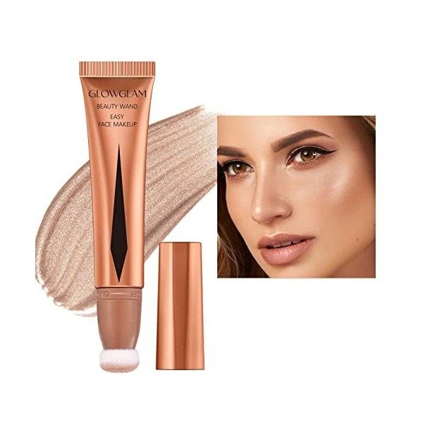 Liquid Highlighter,Highlighter Maquillage Stick Waterproof Cream Contour Stick Body Brighten Long Lasting Smooth Liquid Bronz