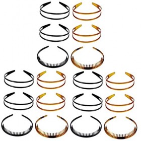 minkissy 18 Pcs Tortue Douche Aléatoire En Plein Air Adulte Coiffe Rangée Café Bandes Noires Zig Acétate Dent Accessoire Pour