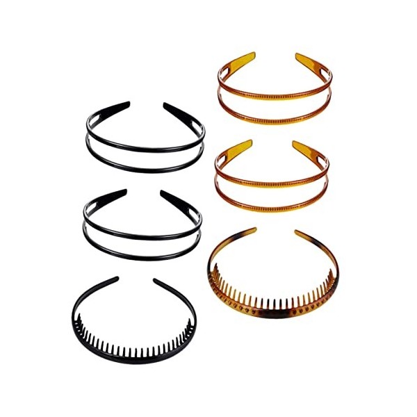 minkissy 18 Pcs Tortue Douche Aléatoire En Plein Air Adulte Coiffe Rangée Café Bandes Noires Zig Acétate Dent Accessoire Pour