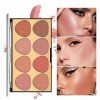 Poudre nacrée, or naturel, durable, octogonal, Contouring Pan, 5 couleurs, naturel, durable, transparent, couleur nacrée, rou