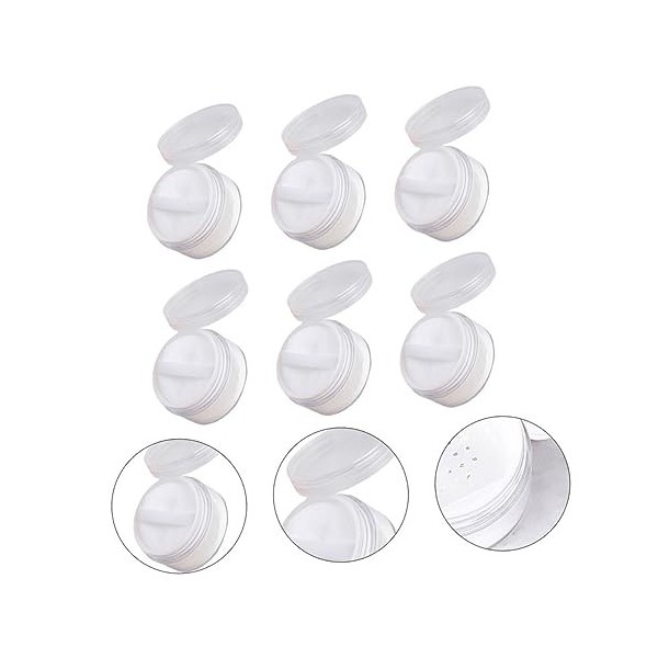 Housoutil 12 Pièces Boîte de poudre de bouteille cosmétique portable petit pot de maquillage transparent en plastique contena