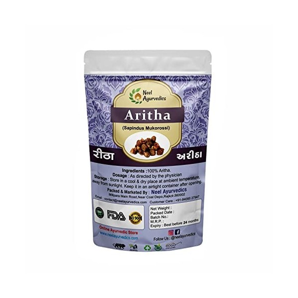 Neel Ayurvedics Reetha Powder | Aritha Powder | Sapindus mukorossi | Indian Soapberry Powder - 250 Gm