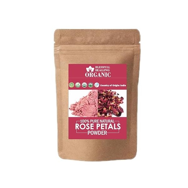 Blessfull Healing Poudre de pétales de rose 100% pure et naturelle | 100 grammes / 3,52 onces