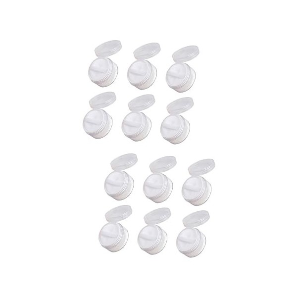 12 Pièces Boîte De Poudre De Cosmétique Portable Étui à Poudre Portable Conteneur De Poudre Avec Tamis Poudre Vide Blanche Vo