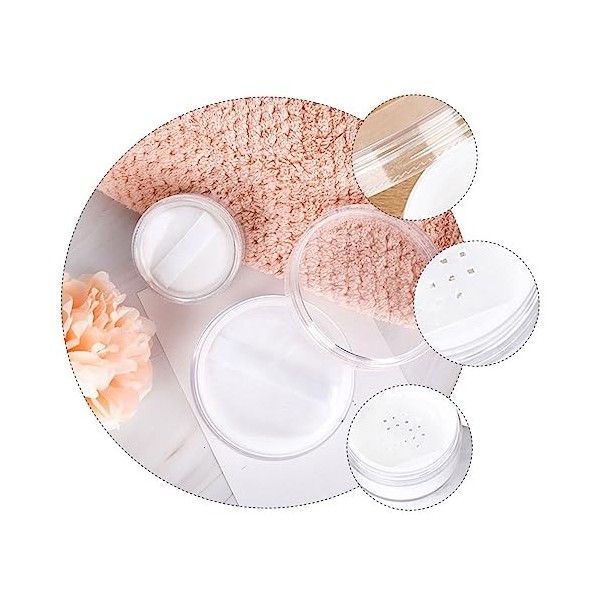 12 Pièces Boîte De Poudre De Cosmétique Portable Étui à Poudre Portable Conteneur De Poudre Avec Tamis Poudre Vide Blanche Vo