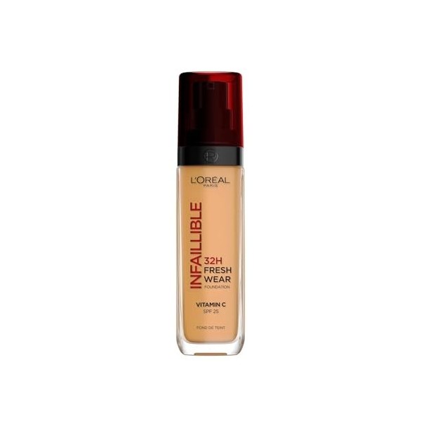 LOréal Paris - Fond de Teint Fluide Infaillible 32h Fresh Wear - Tous Types de Peau - Teinte : Warm 315 - 30 ml