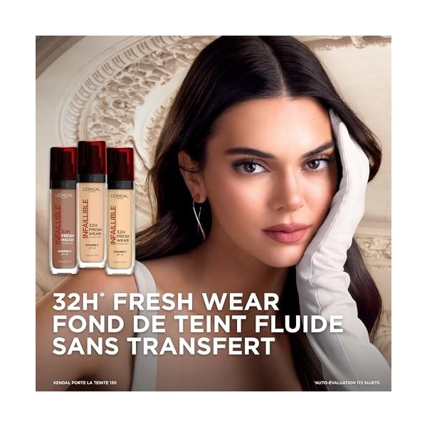 LOréal Paris - Fond de Teint Fluide Infaillible 32h Fresh Wear - Tous Types de Peau - Teinte : Warm 315 - 30 ml