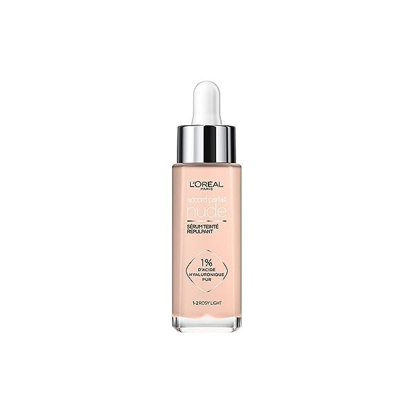 LOréal Paris - Sérum Teinté Repulpant - Accord Parfait - Teinte : 1-2 Rosy Light - 30 ml