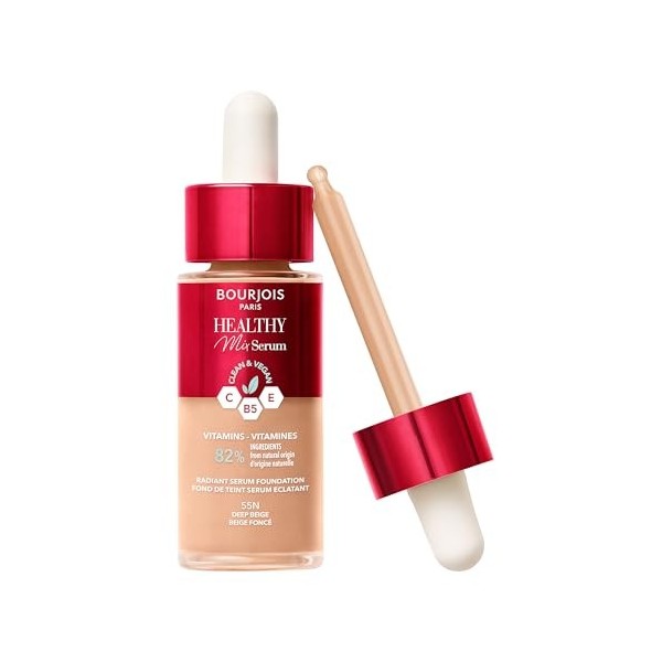 Bourjois Healthy Mix Clean fond de teint sérum - 55N - Beige Foncé, 30 ml