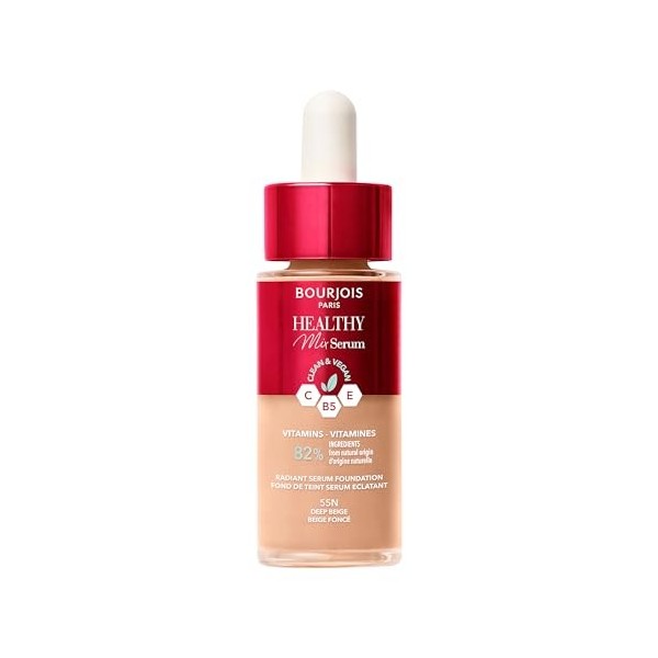 Bourjois Healthy Mix Clean fond de teint sérum - 55N - Beige Foncé, 30 ml