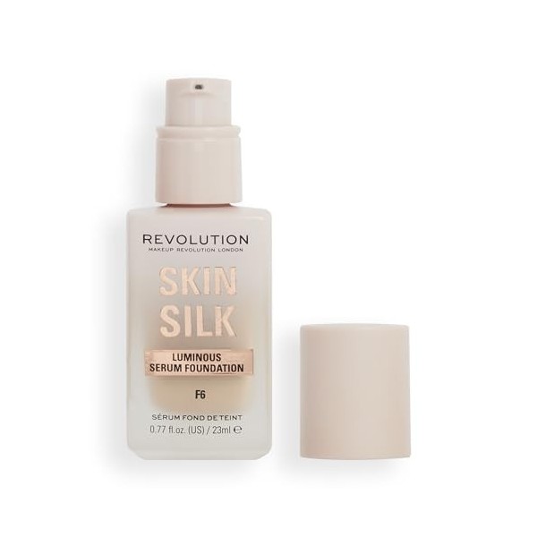 Makeup Revolution, Skin Silk Serum Foundation, Light to Medium Coverage, Contains Hyaluronic Acid, F7, 23ml