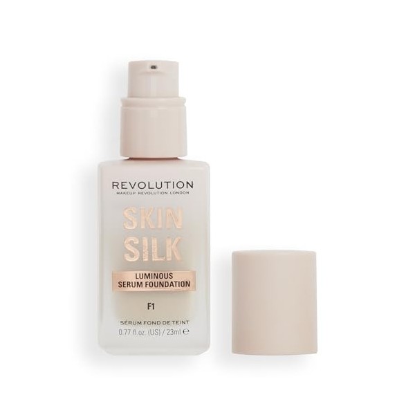 Makeup Revolution, Skin Silk Serum Foundation, Light to Medium Coverage, Contains Hyaluronic Acid, F7, 23ml