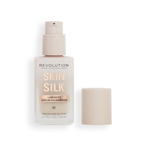 Makeup Revolution, Skin Silk Serum Foundation, Light to Medium Coverage, Contains Hyaluronic Acid, F7, 23ml