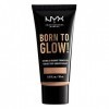 NYX Professional Makeup Fond de Teint Éclat Born to Glow, Fini Éclatant, Couvrance Moyenne Modulable, Formule Vegan, Teinte :