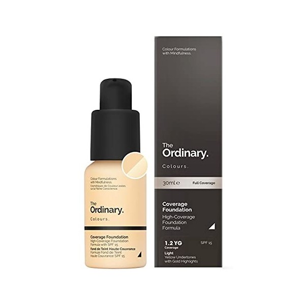 The Ordinary Fond de teint couvrant 1,2 YG - Jaune clair avec tons dorés SPF15