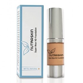 Nutraskin Super Wear HD Font de Teint Moyen - Correcteur Liquide Teinté I Base de Maquillage Liquide pour un Teint Éclatant I