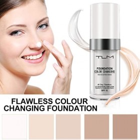 TLM Fond de teint anti-cernes changeant de couleur – x5 30 ml Crème de maquillage naturelle impeccable qui se mélange à nimp