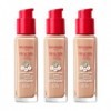 3 x Bourjois Healthy Mix Clean and Vegan Foundation 30ml - 52.5C Rose Beige