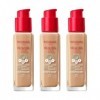 3 x Bourjois Healthy Mix Clean and Vegan Foundation 30ml - 54N Beige