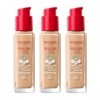 3 x Bourjois Healthy Mix Clean and Vegan Foundation 30ml - 52W Vanilla