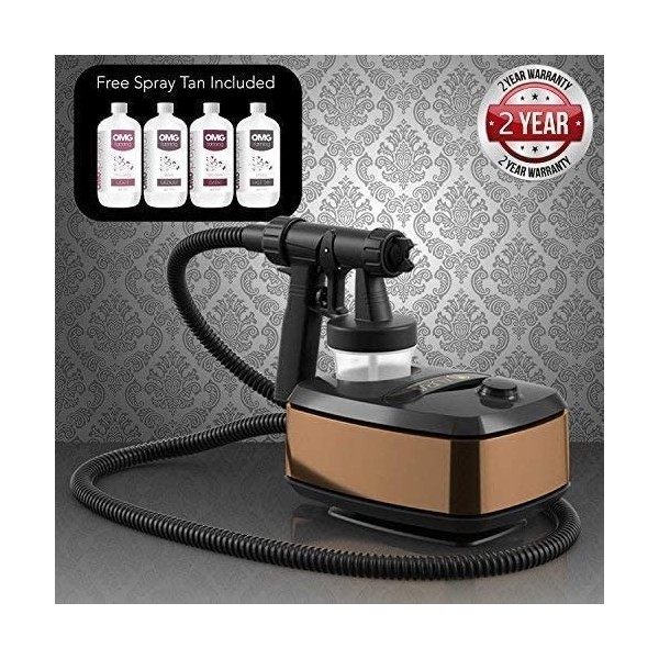 Aura Allure Professionnel Spray Tan Machine avec Omg Spray Bronzage Solutions 4 X 250ml 