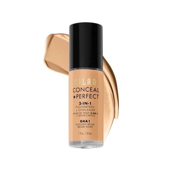 Milani Conceal + Perfect 2-in-1 Foundation + Concealer - Golden Beige 1 Fl. Oz. Cruelty-Free Liquid Foundation - Cover Unde