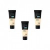 Maybelline New York Fond de teint Fluide Fit Me Matte & Poreless - 105 Ivoire Naturel, Lot de 3 3 x 30ml 