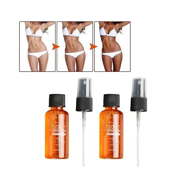 Spray Autobronzant 2 Pièces, 3 Minutes à Séchage Rapide, Même Couleur Bronze, Spray Dhuile de Bronzage Sûr, Lotions2Pcs Spra