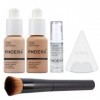 Phoera Kit de maquillage complet pour fond de teint – Comprend un fond de teint mat 30 ml, un apprêt pour le visage 6 ml, un 