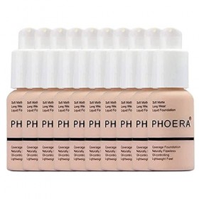 Glamza Phoera Foundation Kit de maquillage à couverture complète – Contrôle de lhuile longue durée 24 heures – Crème anticer